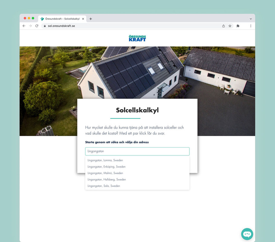 Öresundskraft solcellskalkylator